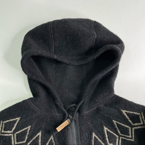 66 North Black Kaldi Arctic Wool-Blend Hooded Icelandic Zip-up Hoodie Sweater - Picture 4 of 16